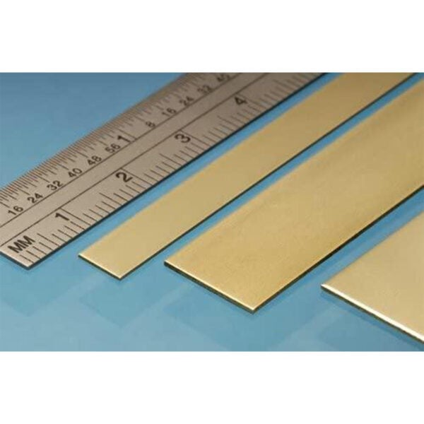 Albion Alloys BS2M 12x0.4mm Brass Strip Pack of 4