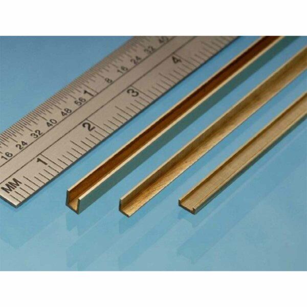 Albion Alloys UC2 1.5x1.5x1.5mm Brass U Channel Pack of 1