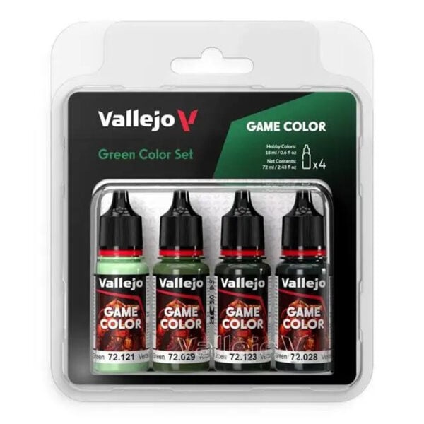 Vallejo Game Color Green Color Set of 4 VAL 72384