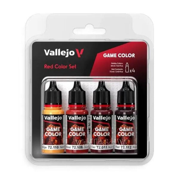 Vallejo Game Color Red Color Set of 4 VAL 72377