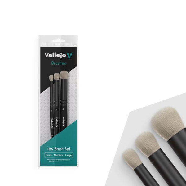 Vallejo Dry Brush Set Natural Hair Small Medium Large B07990