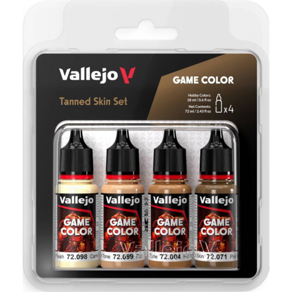 Vallejo Game Color Tan Skin Color Set of 4 VAL 72380