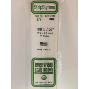 Evergreen 24 inch Long White Strips .100in x .156in Pack of 10 EVE 377