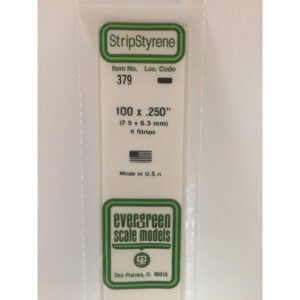 Evergreen 24 inch Long White Strips .100in x .250in Pack of 8 EVE 379