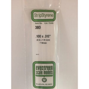 Evergreen 24 inch Long White Strips .100in x .312in Pack of 7 EVE 380