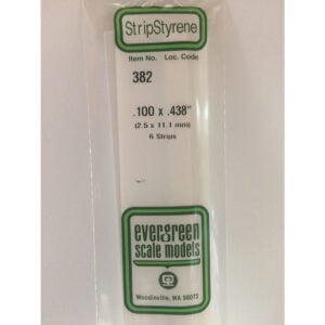 Evergreen 24 inch Long White Strips .100in x .438in Pack of 6 EVE 382