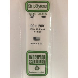 Evergreen 24 inch Long White Strips .100in x .500in Pack of 5 EVE 383