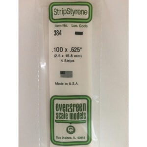 Evergreen 24 inch Long White Strips .100in x .625in Pack of 4 EVE 384