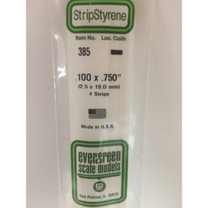 Evergreen 24 inch Long White Strips .100in x .750in Pack of 4 EVE 385