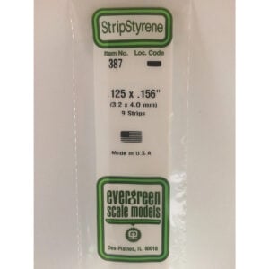 Evergreen 24 inch Long White Strips .125in x .156in Pack of 9 EVE 387