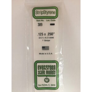 Evergreen 24 inch Long White Strips .125in x .250in Pack of 7 EVE 389