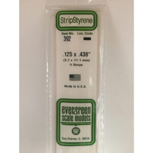 Evergreen 24 inch Long White Strips .125in x .438in Pack of 5 EVE 392