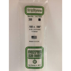 Evergreen 24 inch Long White Strips .188in x .188in Pack of 6 EVE 398