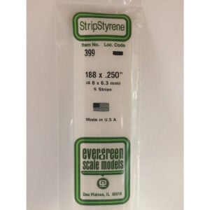 Evergreen 24 inch Long White Strips .188in x .250in Pack of 6 EVE 399