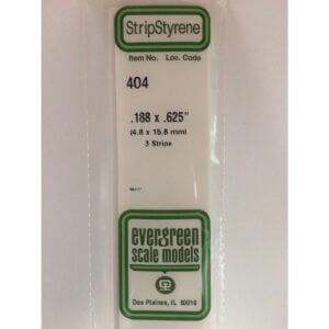 Evergreen 24 inch Long White Strips .188in x .625in Pack of 3 EVE 404