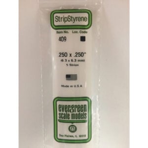 Evergreen 24 inch Long White Strips .250in x .250in Pack of 5 EVE 409