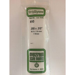 Evergreen 24 inch Long White Strips .250in x .312in Pack of 4 EVE 410