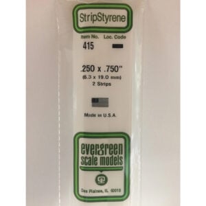 Evergreen 24 inch Long White Strips .250in x .750in Pack of 2 EVE 415