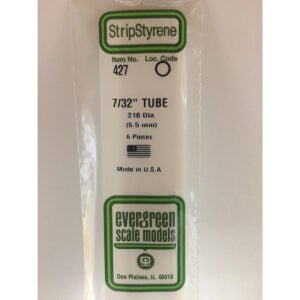 Evergreen 24 inch Long White Tubing .219in Pack of 6 EVE 427