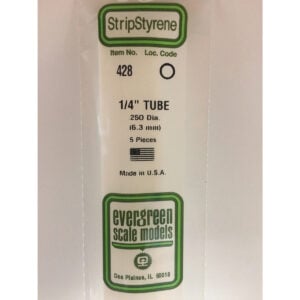 Evergreen 24 inch Long White Tubing .250in Pack of 5 EVE 428