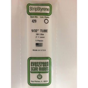 Evergreen 24 inch Long White Tubing .281in Pack of 5 EVE 429