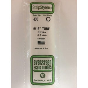 Evergreen 24 inch Long White Tubing .312in Pack of 5 EVE 430