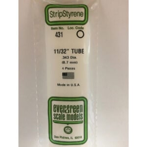 Evergreen 24 inch Long White Tubing .344in Pack of 4 EVE 431