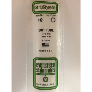 Evergreen 24 inch Long White Tubing .375in Pack of 4 EVE 432