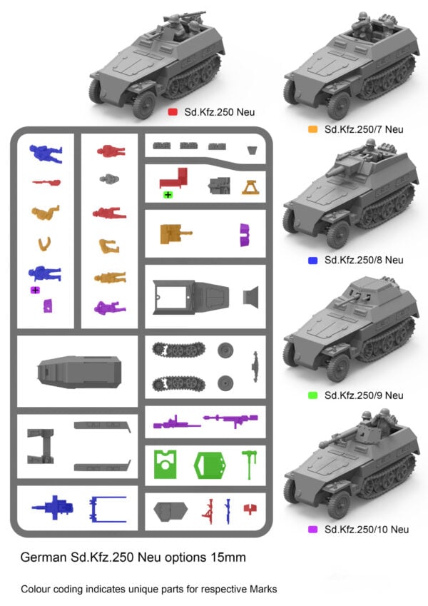 Plastic Soldier Company German Sdkfz 250 Neu Halhtrack 15MM PSC WW2V15015