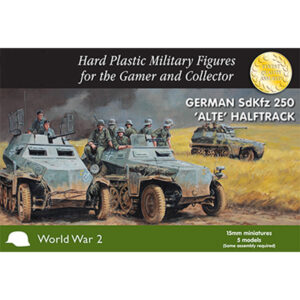 Plastic Soldier Company German SdKfz 250 alte Halftrack Set of 5 Vehicles and 40 Figures 15MM PSC WW2V15028