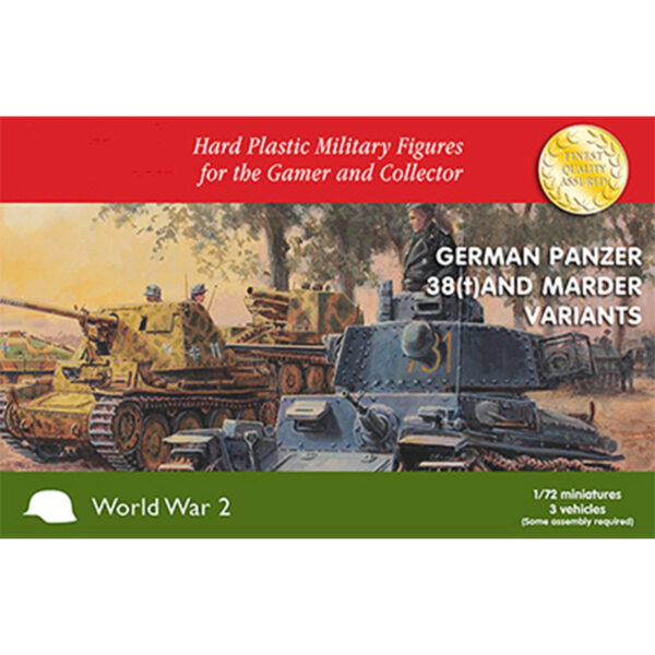 Plastic Soldier Company German Panzer 38(t) and Marder Varients Set of 3 Vehicles 1/72 Scale PSC WW2V20019