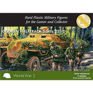 Plastic Soldier Company German SdKfz 251 Ausf D Halftrack Set of 5 Vehicles 15MM PSC WW2V15007