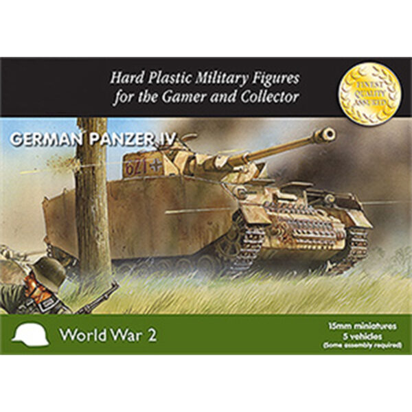 Plastic Soldier Company German Panzer IV Tank Set of 5 Vehicles 15MM PSC WW2V15002