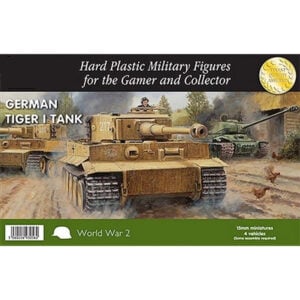 Plastic Soldier Company Easy Assembly German Tiger I Tank Set of 4 Vehicles 15MM PSC WW2V15017