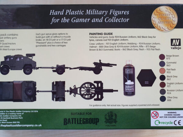 Plastic Soldier Company British 25 Pdr Gun and Cmp Quad Tractor 15MM PSC WW2G15006