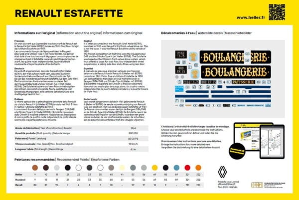 Heller Renault Estafette Delivery Van 1/24 Scale 80743