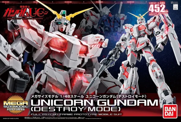 Bandai Mobile Suit Gundam Unicorn Mega Size Unicorn Gundam Destroy Mode 1/48 Scale 2384800 5057986