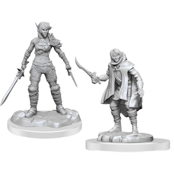 Wizkids D&D Nolzurs Marvelous Unpainted Miniatures Wave 19 Elf Rogue and Half-Elf Rogue Protégé 90582