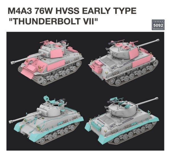 RyeField Model 76W HVSS Early Type Thunderbolt VII 1/35 Scale RM-5092