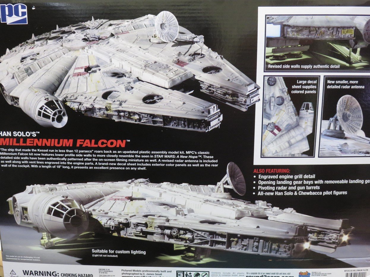 MPC Star Wars Millenium Falcon Rear of Box