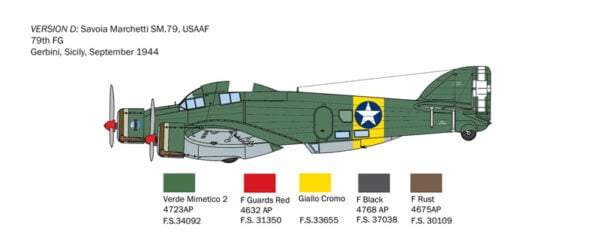 Italeri S.79 Sparviero Bomber Version Savoia-Marchetti SM.79 1/72 Scale 1412