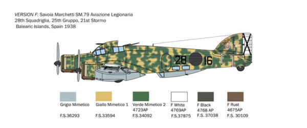 Italeri S.79 Sparviero Bomber Version Savoia-Marchetti SM.79 1/72 Scale 1412