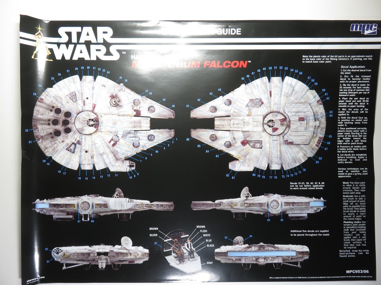 MPC Star Wars Millenium Falcon Back of Box Detail