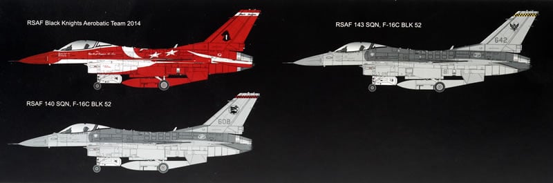 Kinetic Models F-16C Block 52 Republic of Sigapore Air Force Gold Series  1/48 Scale K48133