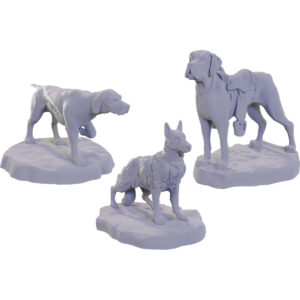 Wizkids Deep Cuts Unpainted Miniatures Wave 22 Dog Companions 90690