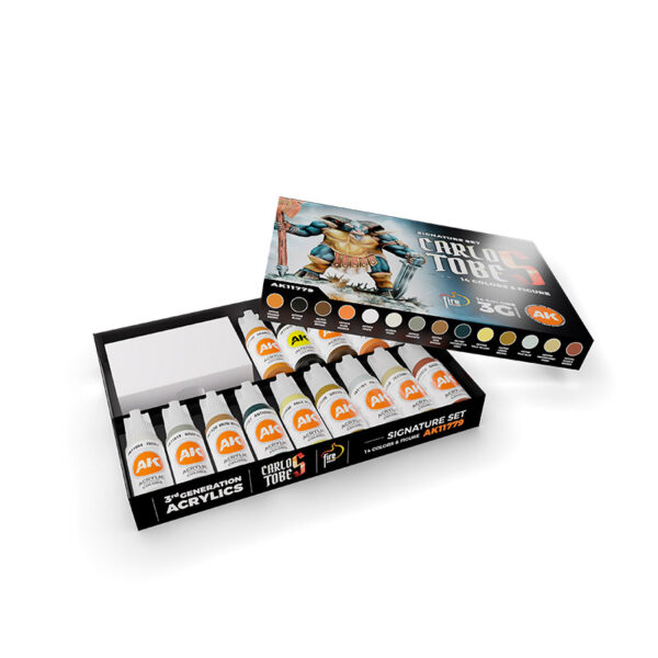 AK Interactive Acrylic 3rd Gen Signature Set Carlos Tobes Set of 14 with Figure Paint Set 11779