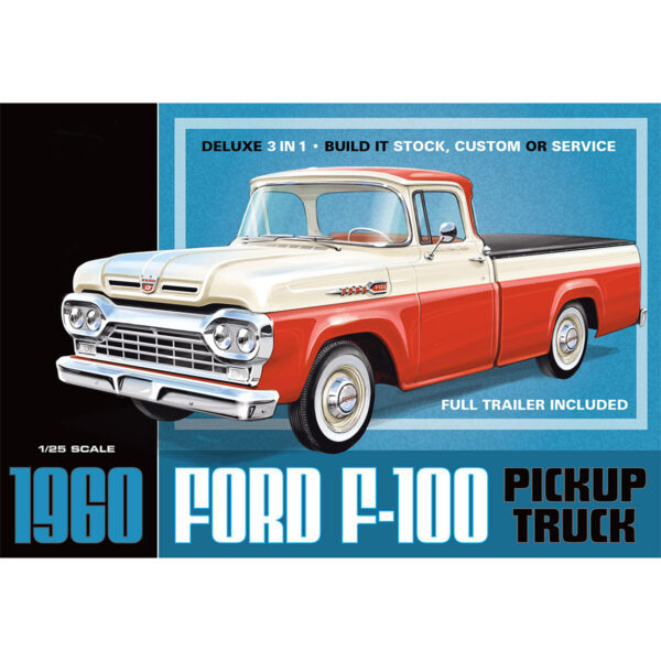 AMT 1960 Ford F-100 Pickup Truck with Trailer 3in1 1/25 Scale 1407