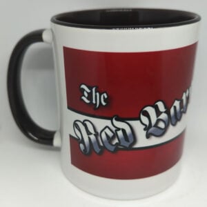 Red Baron Coffee Mug White with Black Trim SUP-MUGREDBARWB