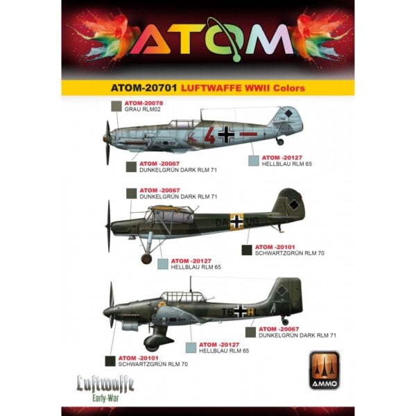 Ammo by Mig ATOM Luftwaffe WWII Colors Paint Set ATOM-20701