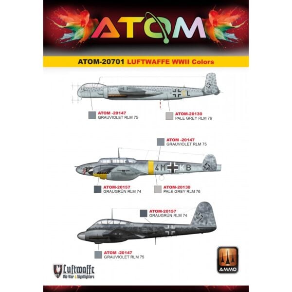 Ammo by Mig ATOM Luftwaffe WWII Colors Paint Set ATOM-20701